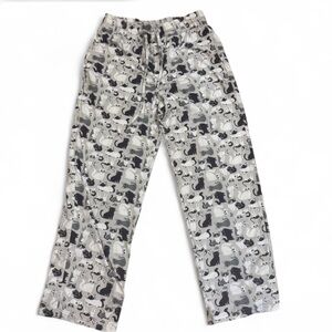 Cat Creations | Gray & Purple Cat Print Lounge Sleepwear Wide Leg Pants | M